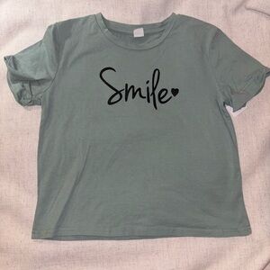 SHEIN Kids Green 'Smile' Tee